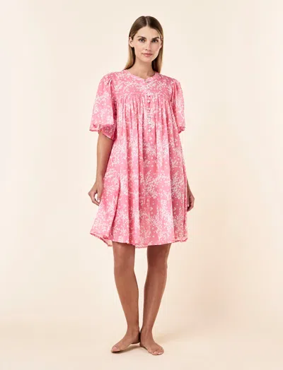 Papinelle Cheri Blossom Gathered Nightgown In Pink