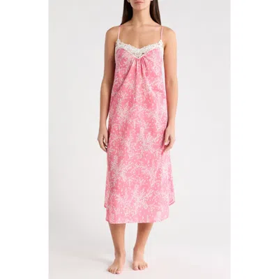 Papinelle Cheri Blossom Lace Front Maxi Nightgown In Multi