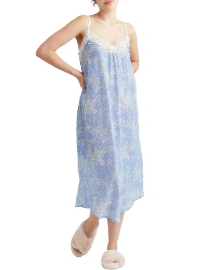 Papinelle Cheri Blossom Lace Woven Nightgown In Powder Blue
