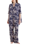 Papinelle Cheri Blossom Pajamas In Navy