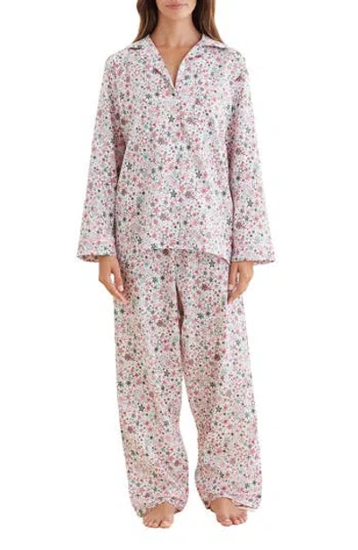 Papinelle Christmas Stars Cotton Sateen Pajamas In Multi