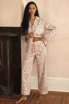 Papinelle Christmas Stars Pajama Set In Pink