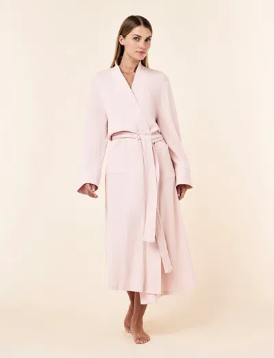 Papinelle Claire Cotton Waffle Maxi Robe In Pink