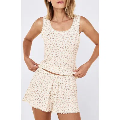 Papinelle Claire Floral Waffle Knit Short Pajamas In Multi