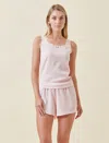 Papinelle Claire Soft Cotton Waffle Boxer Pj Set In Pink