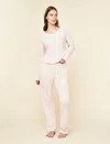 Papinelle Claire Soft Cotton Waffle Pj Set In Pink