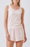 Papinelle Claire Waffle Knit Short Pajamas In Pink