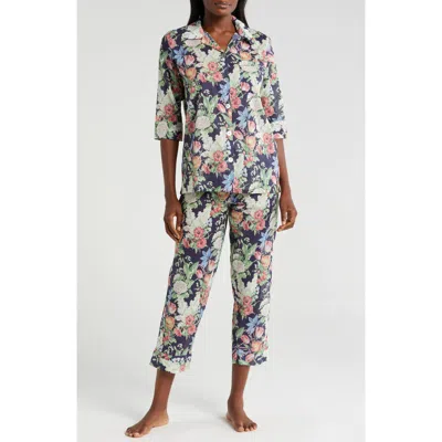 Papinelle Clara Crop Cotton Voile Pajamas In Navy ModeSens