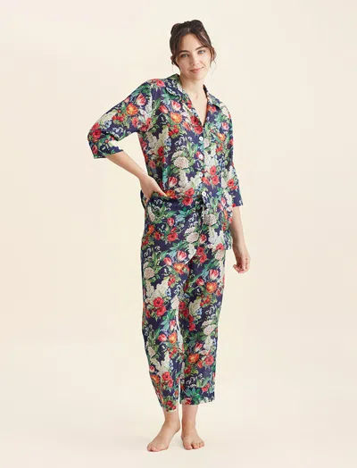 Papinelle Clara Crop Pj Set In Navy