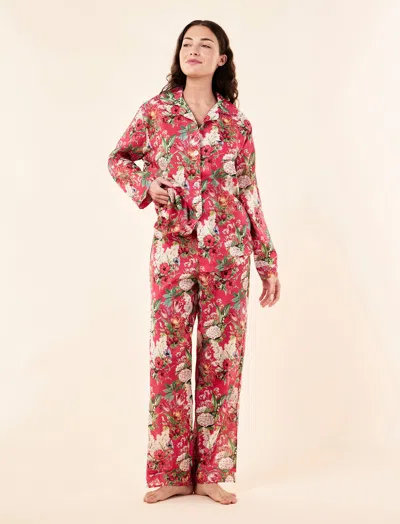 Papinelle Clara Floral Full Length Pj Set In Brown