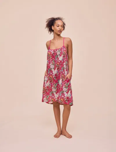 Papinelle Clara Strappy Midi Nightie In Pink