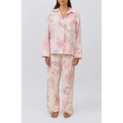 Papinelle Coco Cosy Brushed Cotton Blend Pajamas In Neutral