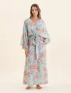 Papinelle Coco Kimono Maxi Robe In Eggshell