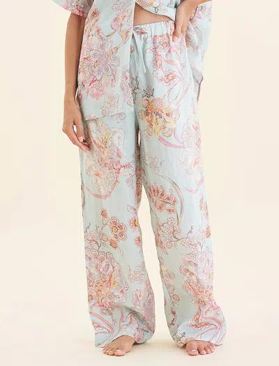 Papinelle Coco Resort Linen Full Length Pant In Multi