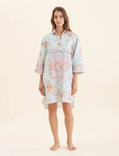 Papinelle Coco Resort Linen Nightshirt In Multi