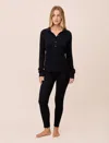 Papinelle Colette Cosy Cotton Silk Rib Long Sleeve Top & Legging In Black