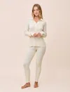 Papinelle Colette Cosy Cotton Silk Rib Long Sleeve Top & Legging In Neutral