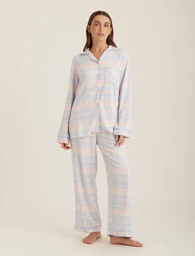 Papinelle Comfy Plaid Full Length Pj In Gray