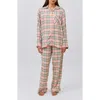 Papinelle Comfy Plaid Full Length Pj Set In White