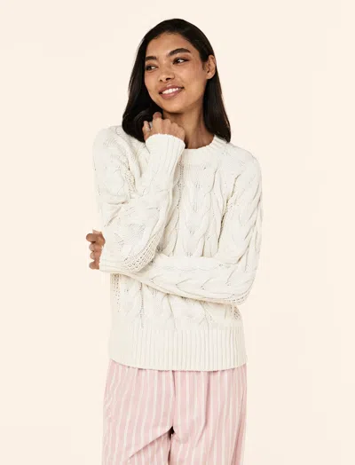 Papinelle Cosy Cable Cotton Cashmere Jumper In Sand