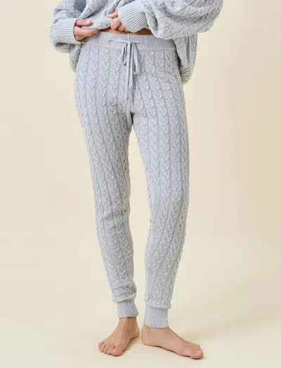 Papinelle Cosy Cable Cotton Cashmere Legging In Grey