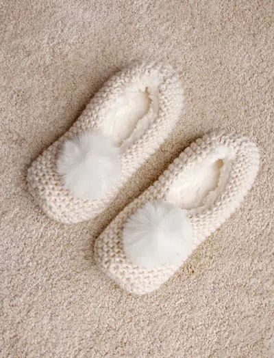 Papinelle Cosy Cable Slipper Socks In Neutral