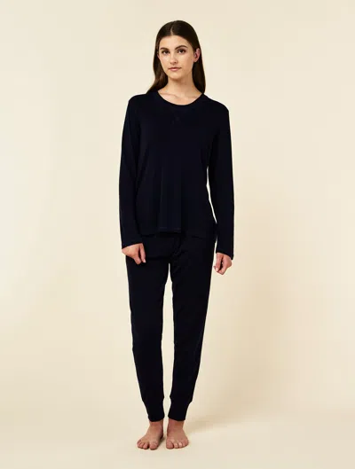 Papinelle Cosy Kate Long Sleeve Top And Full Length Pant In Black