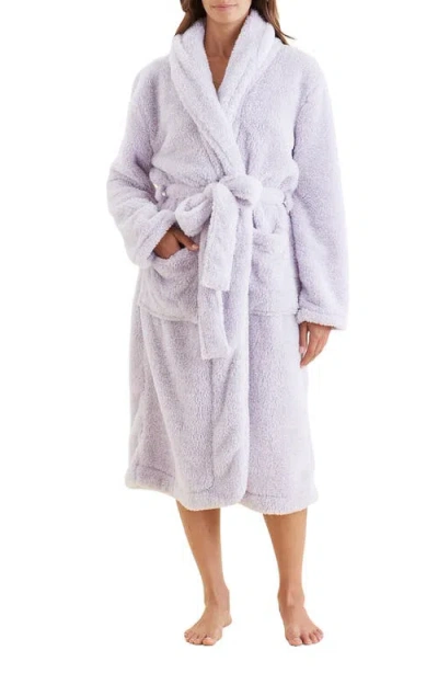 Papinelle Cosy Plush Mid Length Robe In Misty Lilac