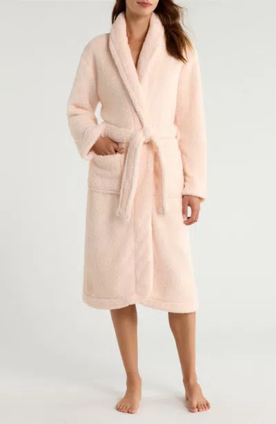 Papinelle Cosy Plush Mid-length Robe In Pearl Blush