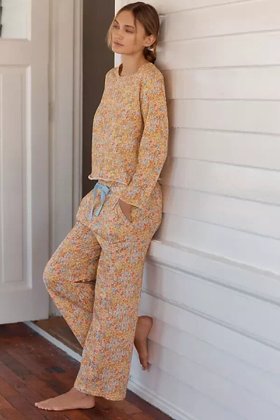 Papinelle Cotton Carly Knit Boxy Pajama Set In Yellow
