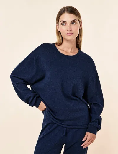 Papinelle Cotton Cashmere Long Sleeve Top In Blue
