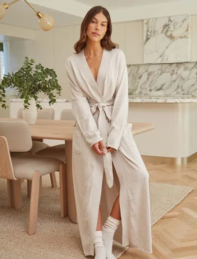 Papinelle Cotton Cashmere Maxi Robe In Neutral