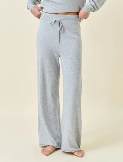 Papinelle Cotton Cashmere Straight Leg Pant In Grey
