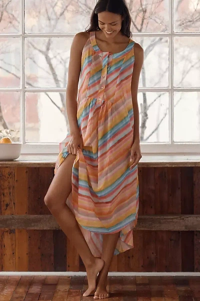 Papinelle Cotton Sophie Stripe Midi Dress In Pink