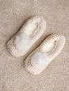 Papinelle Cozy Cable Slipper Socks In Ecru