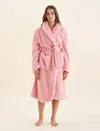 Papinelle Cozy Plush Mid-length Robe In Strawberry