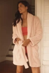 Papinelle Cozy Short Plush Robe In Pink