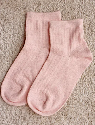 Papinelle Crew Ribbed Socks In Pink