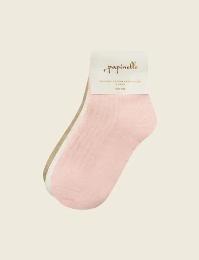 Papinelle Crew Sock - 3 Pack Multi
