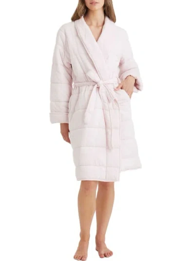 Papinelle Cuddle Puffa Knit Robe In Rose Dust