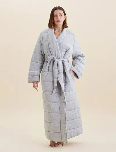Papinelle Cuddle Puffa Maxi Robe In Grey