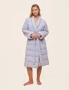 Papinelle Cuddle Puffa Quilted Cotton Midi Robe In Gray