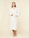 Papinelle Cuddle Puffa Quilted Cotton Midi Robe In Metallic