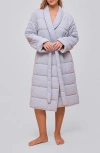 Papinelle Cuddle Puffa Quilted Cotton Midi Robe In Gray