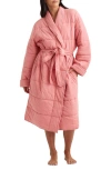 Papinelle Cuddle Puffa Quilted Robe In Rose Blush