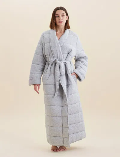 Papinelle Cuddle Puffer Maxi Robe In Grey