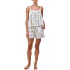 Papinelle Delphine Floral Cotton Sateen Short Pajamas In White