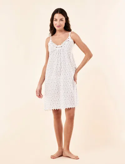 Papinelle Ditsy Floral Midi Lace Front Nightie In Sand