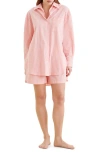 Papinelle Double Stripe Short Cotton Pajamas In Pink