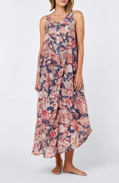 Papinelle Ella Cotton-silk Maxi Nightie In Multi